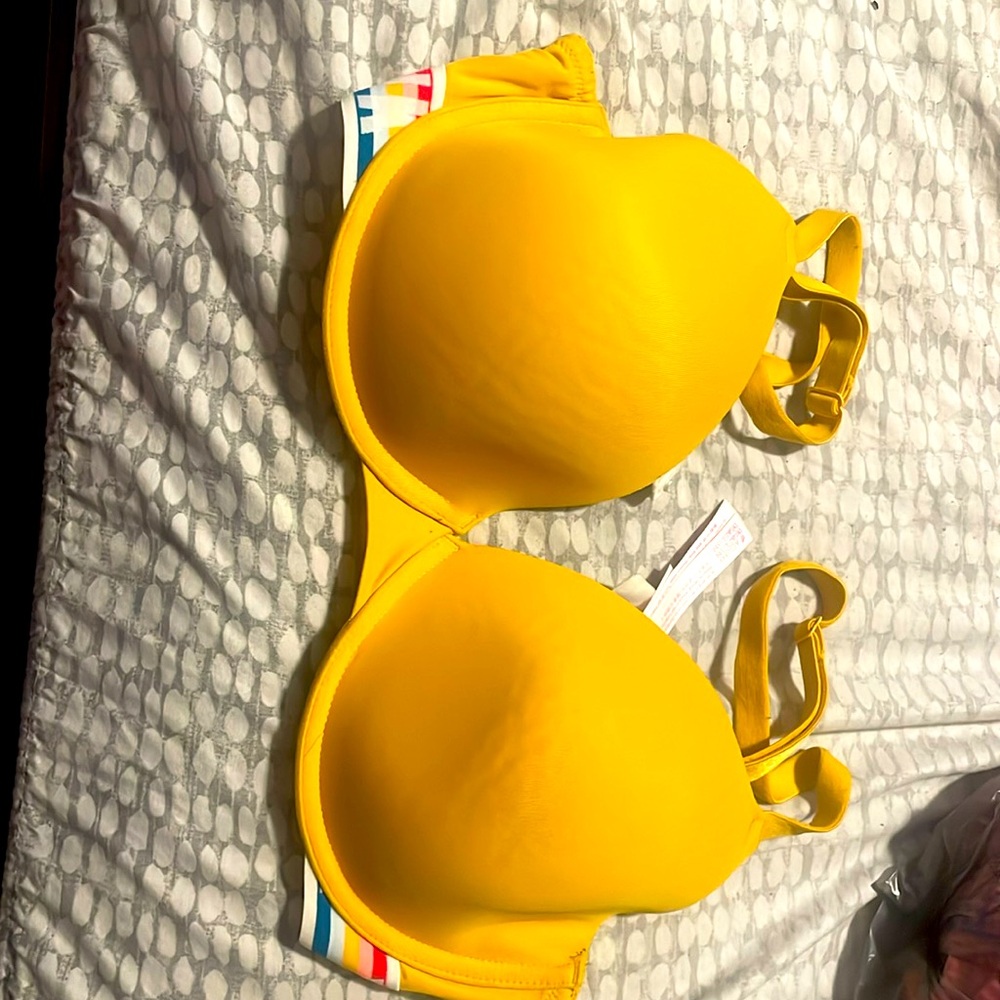 Pink yellow bra 36D